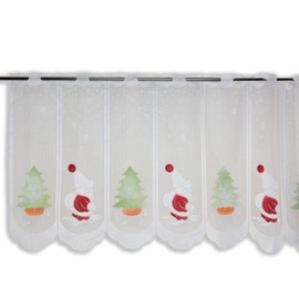 Clever-Kauf-24 Window Curtain Christmas Tree Santa Claus H x W 50 x 140 cm Advent Christmas Tree