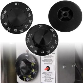 MCAMPAS 2 Pack Control Valve Beige Pilot Dial Knob and 200-400°F Thermostat Knob for Fryers, Range, Braising