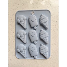 9 Cavity Silicone Chocolate Mold (Ice Cream) (Grey)