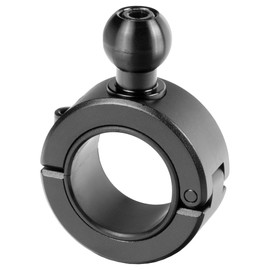 Tackform 20 Series BC1 Bar Clamp with 20mm Aluminum Ball | Billet Aluminum Clamp with Rubber Insert for 1-1/8" and 1-1/4" Bars ONLY | Black