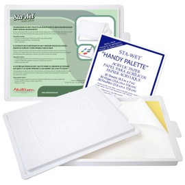 Masterson Sta-Wet Handy Palette Bundled Set, with 30 Acrylic Paper Refill Sheets, 8.5in x 7in Airtight Wet Painting Palette, Keeps Wet Paint Fresh for Days, Made in USA
