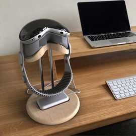 Vision Pro Stand, Wooden VR Stand with Battery Holder, Vision Pro Headset Display Stand, Fits Most VR Stands, Vision Pro Stand Gift for Dads, Kids, VR Enthusiasts, Gamers, and Professionals