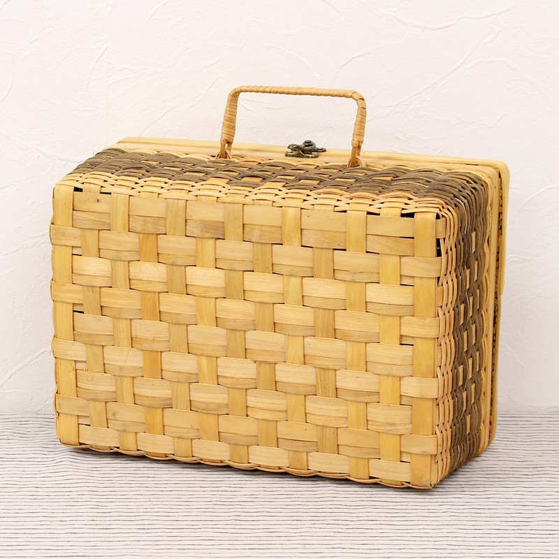 Rattan Tundra Out Pattern Trunk Basket Medium