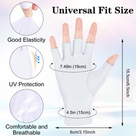 Nogeqi 2 Paar Fingerlose Handschuhe Sonnenschutz Halbfinger Fingerlose Handschuhe Damen Fingerless Gloves Halbfinger Handschuhe Leichte Fingerlose Sonnenschutzhandschuhe UV Schutzhandschuhe
