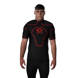 Optimum Unisex Senior Origin Protective Top Shoulder Pads - Black/Red,