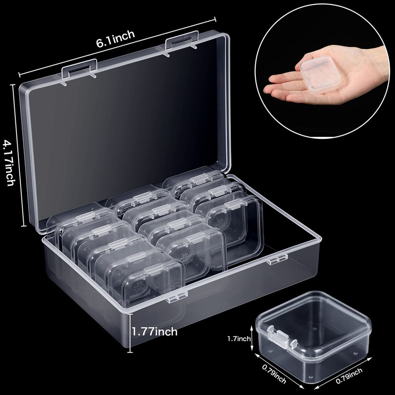 Blulu - Caja organizadora de plástico transparente de 12 piezas