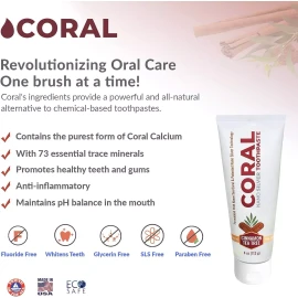 Coral Nano Silver Fluoride Free Natural Toothpaste Pack Of 1 4 Ounce 12 Hour ...