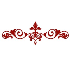 Pinetree Art Elegant Metal Scroll Wall Art, Black Vintage Boho Wall Decor, Decorative Fleur-De-Lis Pattern, Rustic Farmhouse Wall Sculpture for Living Room, Bedroom, Above Door - Gift for Friend (Red)