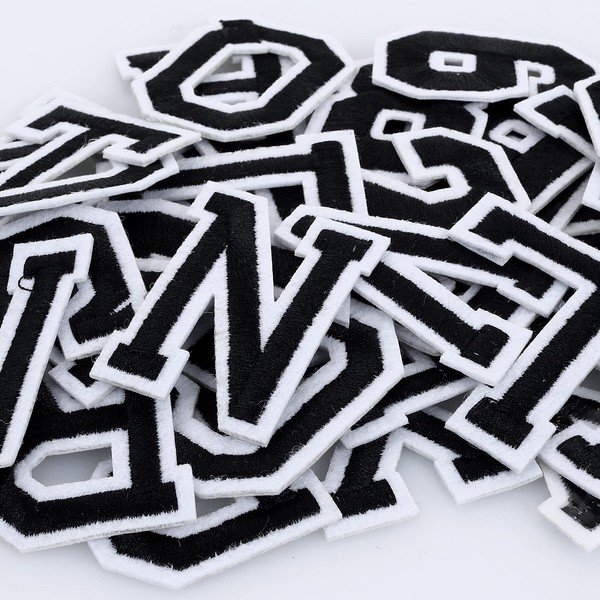 Pack of 36 Patches for Iron-On A-Z Patches and 0-9