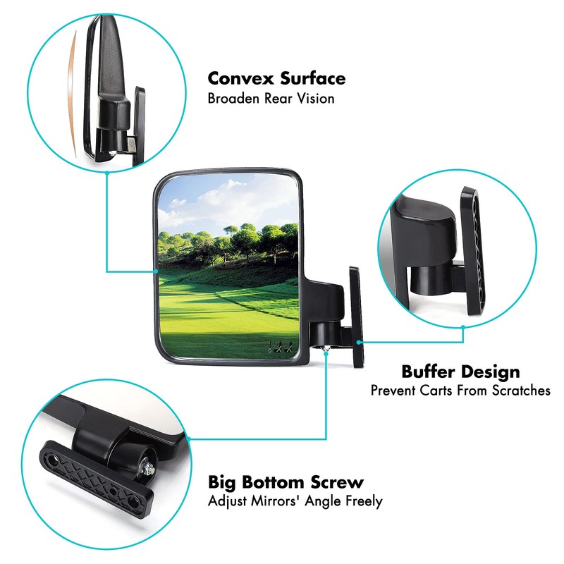 10L0L Golf Cart Side Mirrors Compatible with Yamaha Club Car