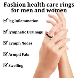 Pack of 4 Lymphatic Drainage Magnetic Rings, Mag Rostate Therapy Ring, Unisex Lymphatic Drainage Ring, Adjustable Size, Promotes Metabolism (Black, Gold, Silver, Rose Gold)