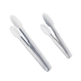 NOLITOY 2pcs Stainless Steel Food Clips Sturdy Barbecue Clamp Steak Tongs for Kitchen Use Non Slip Resistant for Grilling Baking and Buffets