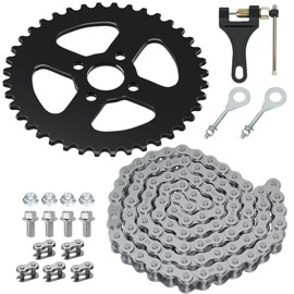 YOXUFA 40 Tooth Sprocket 420 Chain with Rear Drive Chain 90 Links Replacement for Coleman Mini Bike CT200U BT200X CT200U-EX Baja Warrior TrailMaster MB200 Axis M200 Predator 212 196cc 200cc 6.5hp Part