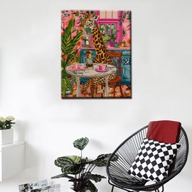 Aihonmin Cute Giraffe Paint by Numbers Kits Children,Botanical Paint by Number Bohemia Paint by Numbers Canvas Pictures Drawing Paintwork for Home without Framed 16''W x 20''H