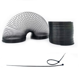 2 Pieces Squirrel Proof Metal Spring Barrier Device Spring Guard Baffle Accessories Outdoor Bird Feeder Protects Hanging Spring Type Coil Poles Raccoon Proof (Black)