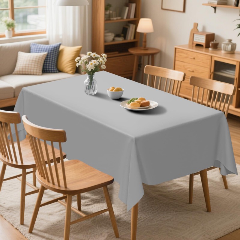 CC-SLZP 3 Pack Premium Plastic Tablecloth, 54 x 108 inch