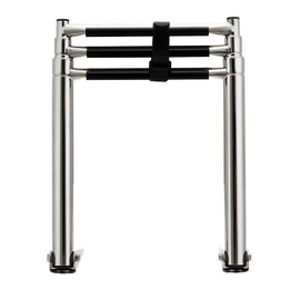 Manifish-Made 3 Step Boat Ladder, Stainless Steel Telescoping Boat Boarding Ladder, Swim Step with Anti-Slippery Vinyl Silver & Black