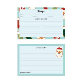 Christmas Cookie Recipe Cards / 50 Double Sided Winter Holiday Blank Recipes Card Pack / 4" x 6" Flat Baking Directions Cards/Made In The USA