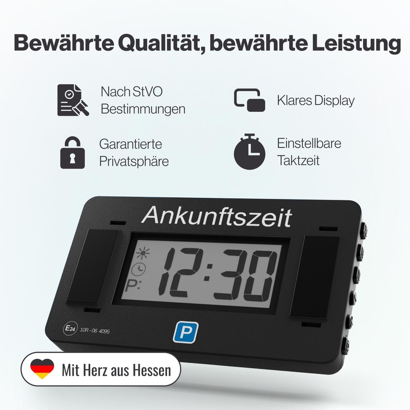 Parkwächter V2 Electronic Parking Disc with Approval for Car -