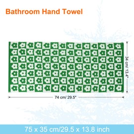 sourcing map 4 Pcs Bathroom Hand Towels Green Soft Absorbent Face Towels Cotton Wash Cloths 13 x 29 Inch Kitchen Hand Towels for Bathroom Gym Drying Hand Face Hair (Checkered)