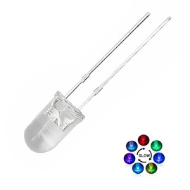 Pack of 100 5 mm RGB LED Diodes 3.0-3.4 V, 20 mA Slow Flashing LEDs, Multicoloured Dynamic 5 mm LEDs for DIY, Lighting Project, Handmade