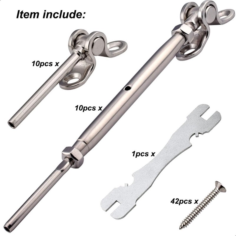 Saiksa Cable Railing Hardware Kit, for 1/8" Cable Railing System