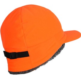 EDTREK - Gorro de invierno aislado resistente a la intemperie con ala plana y correas ajustables, impermeable para caza, Naranja (Blaze Orange), Large