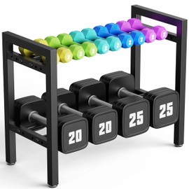 Dumbbell Rack 2-Tier 20 IN Length Adjustable Weight Rack For Home Gym Dumbbells Kettlebell (Rack Only)