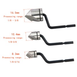 FanMeqi ​​Manual Deburring & Chamfering Tool​ Set 5/16 3/8 5/8 ​​Includes 3 high-Speed Steel Cutter Heads and an Aluminum Alloy Handle​ Recessed 360° Rotatable Cutter Head