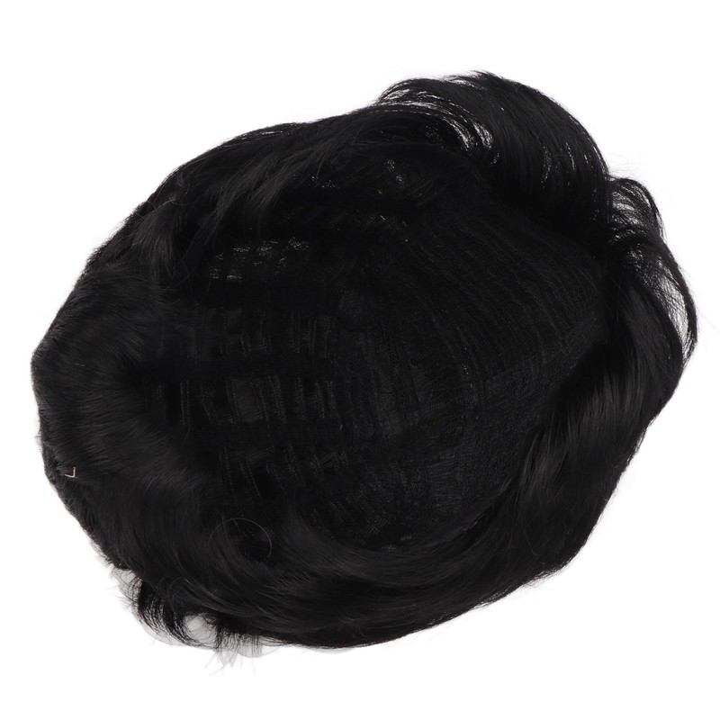 Men's Short Black Wig High Temperature Silk Layered Realistic Breathable