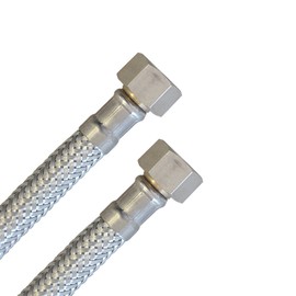 Reinforced hose 3/8 inch nut x 3/8 inch nut, flexible hose DN8 for sanitary with drinking water approval