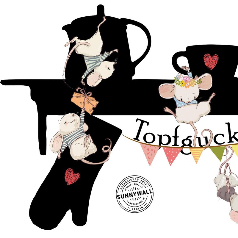 Wall Sticker Kitchen Sticker Decoration Kitchen Mice Mouse Pot Gazer