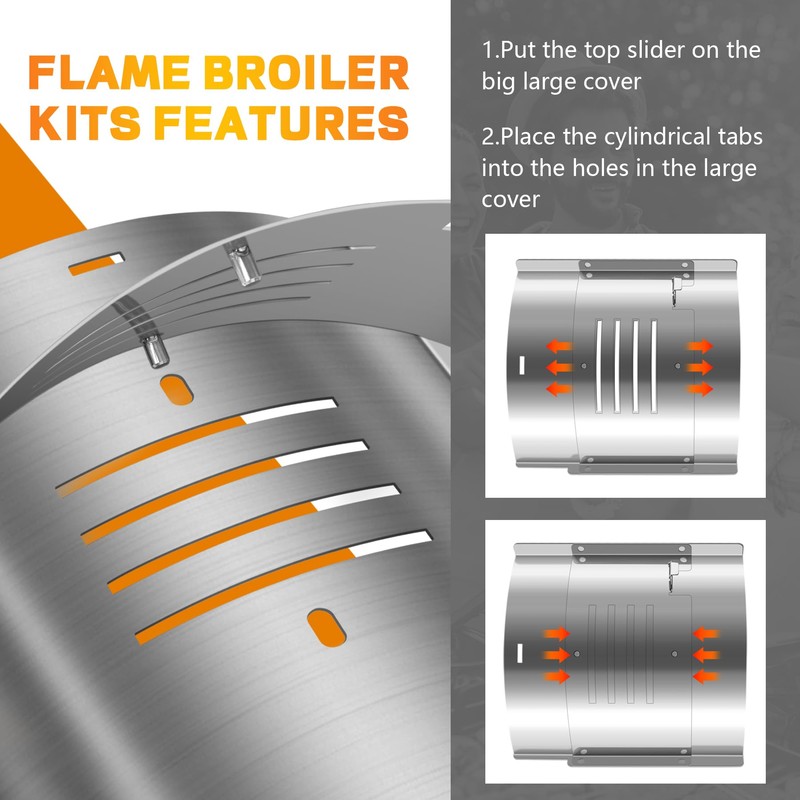 Flame Broiler Kit for PB150PPS Portable Pellet Grill,Pitboss Heat Diffuser