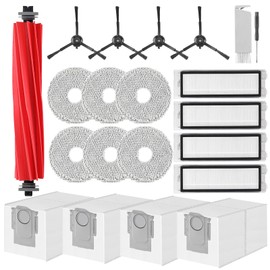 20 Pack Qrevo Accessories Kit Replacement for Roborock Q Revo Robot Vacuum, 1 Main Brush, 6 Mop Pads, 4 HEPA Filters, 4 Black Side Brushes, 4 Dust Bags, 1 Cleaning Tool (Not for Qrevo S/Pro/Maxv)