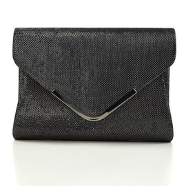 ESSEX GLAM Womens Clutch Glitter Bag Envelope Bridal Bridesmaid Prom Party Evening Handbag