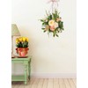 Spring Rose Wreath Front Door Decorative Hanging Wreath Artificial Wall