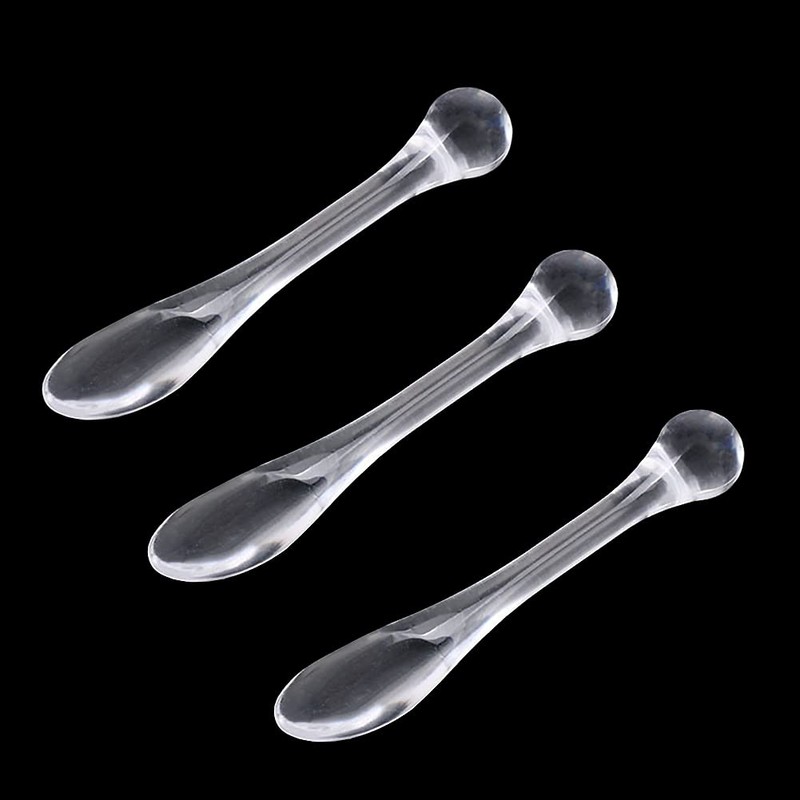 ccHuDE 20 Pcs Clear Acrylic Makeup Spoon Sticks Cosmetic Spatulas