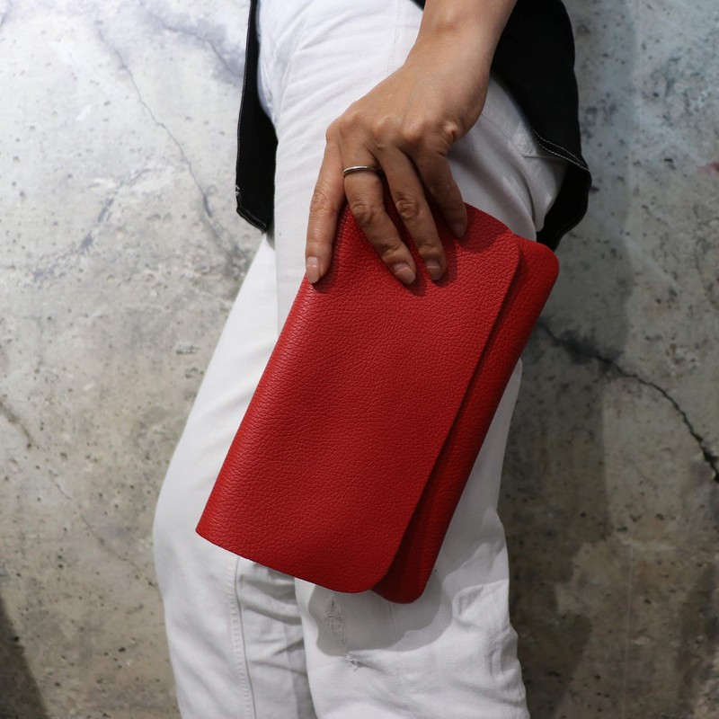 SH Leder Real Leather Shoulder Bag, Clutch Bag, Small Evening