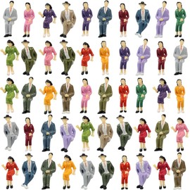 croch 48pcs 1:25 G Scale Model Train Sitting Figures, Assorted Colour, 4 Poses
