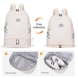 HUA ANGEL Waterproof Carry on Backpack for Men & Women Lightweight Laptop Travel Backpack with Shoe Compartment for Sports