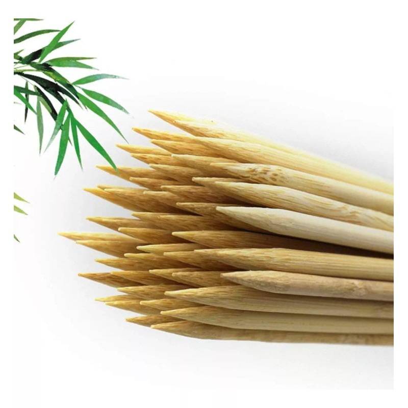 Lecute 90 Palillos Brochetas 15cm Botana Palo Bambú Madera