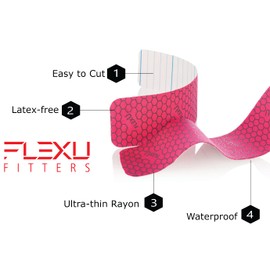 FlexU キネシオロジーテープ 1ロールパック （ノンプレカット 幅：5cm 長さ：5m）、ピンク
