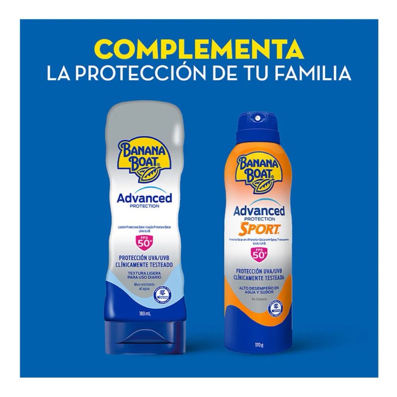 Protector Solar Banana Boat Advanced Protection 50+FPS 180ml