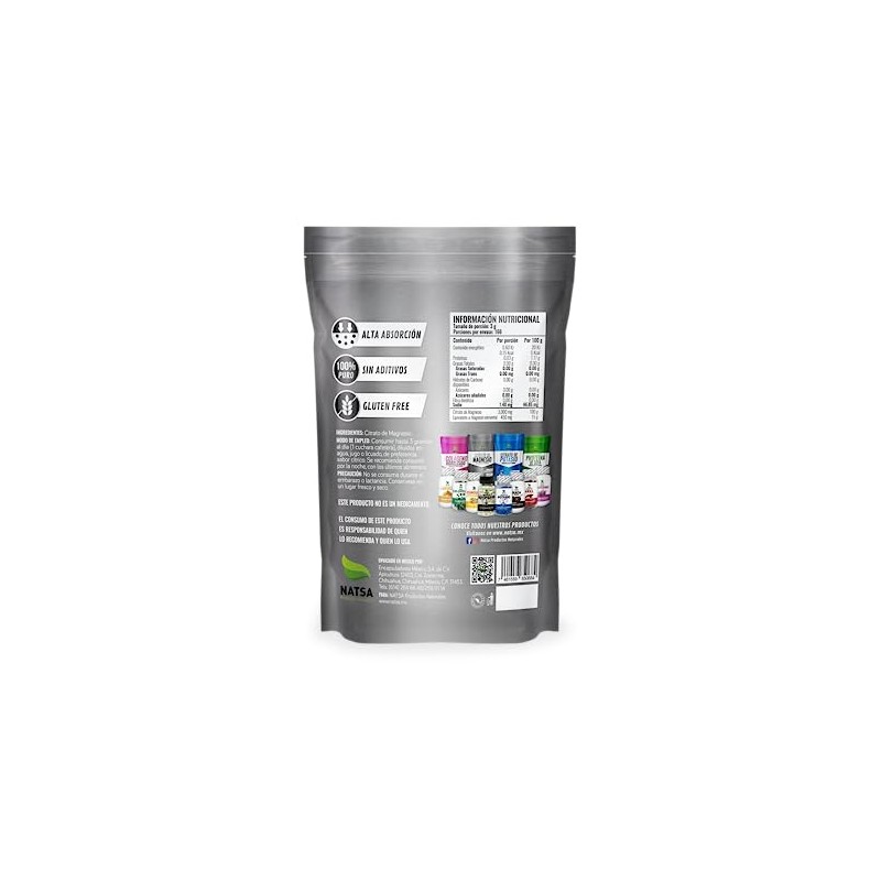 Citrato de Magnesio Premium 500 grs