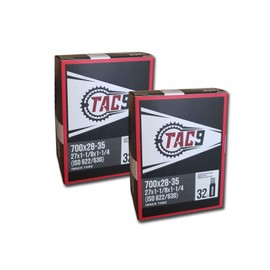 2 Pack - TAC-9 Tube, 700c x 28-35 (27 x 1-1/8 - 1-1/4) Regular Schrader Valve, 32mm (ISO 622/630)