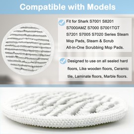 14 Pack S7001 Pads Replacement Steam Mop Pads for Shark S7001 S8201 S7201 S7000AMZ S8001 S7000 S7005 S7020 Series Steam Mop Pads,Steam & Scrub All-in-One Scrubbing Mop Pads,Compare Part #:XKITP7000