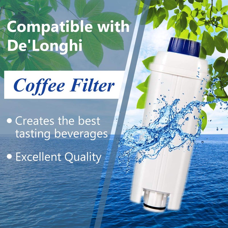 2 PACKS DLSC002 Water Filter Compatible with DeLonghi Coffee Machines