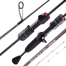 Mavllos Delicacy L.W 0.6-8g UL Fishing Rod Casting Spinning Rod Ultralight Carbon Fiber Hollow + Solid 2 Tips Bait Casting Rods (Spinning)