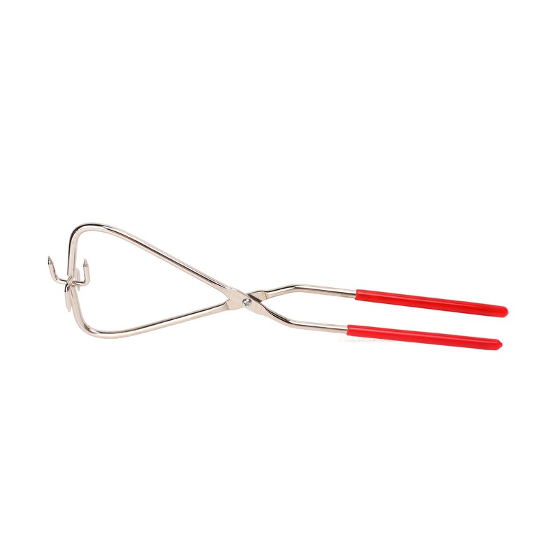 2pcs Dipping Tongs Red Handle Stainless Steel Easy Cleaning Stable
