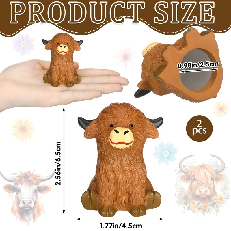Honeydak 2 Pack Toilet Bolt Caps Decorative Highland Cow Toilet